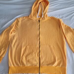 Feat Hoodie Mens XL Yellow Full Zip Jersey Fleece Activewear Streetwear